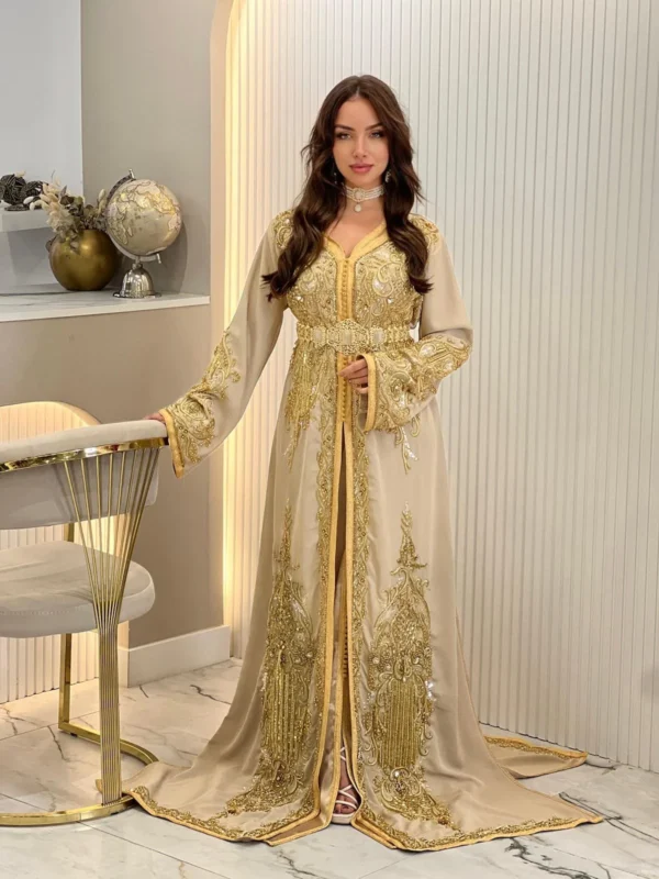 Elegant Embroidered Maxi Kaftan - Image 3